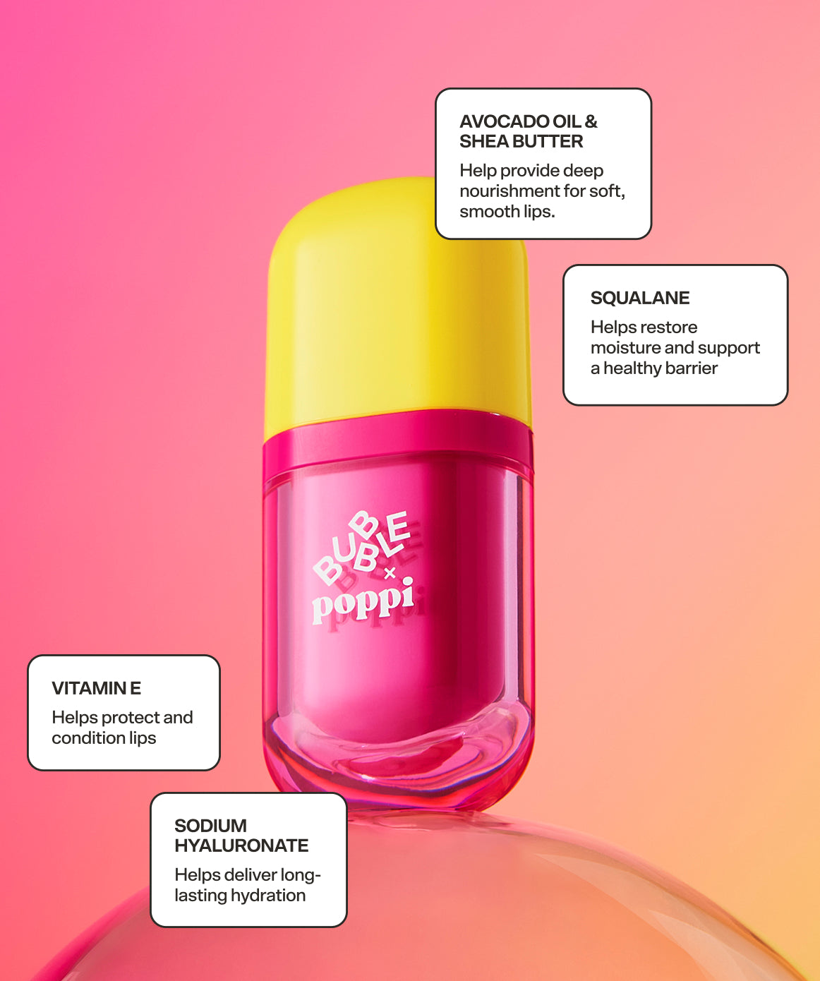 Talk Back Strawberry Lemon Lip Gloss by Bubble x Poppi