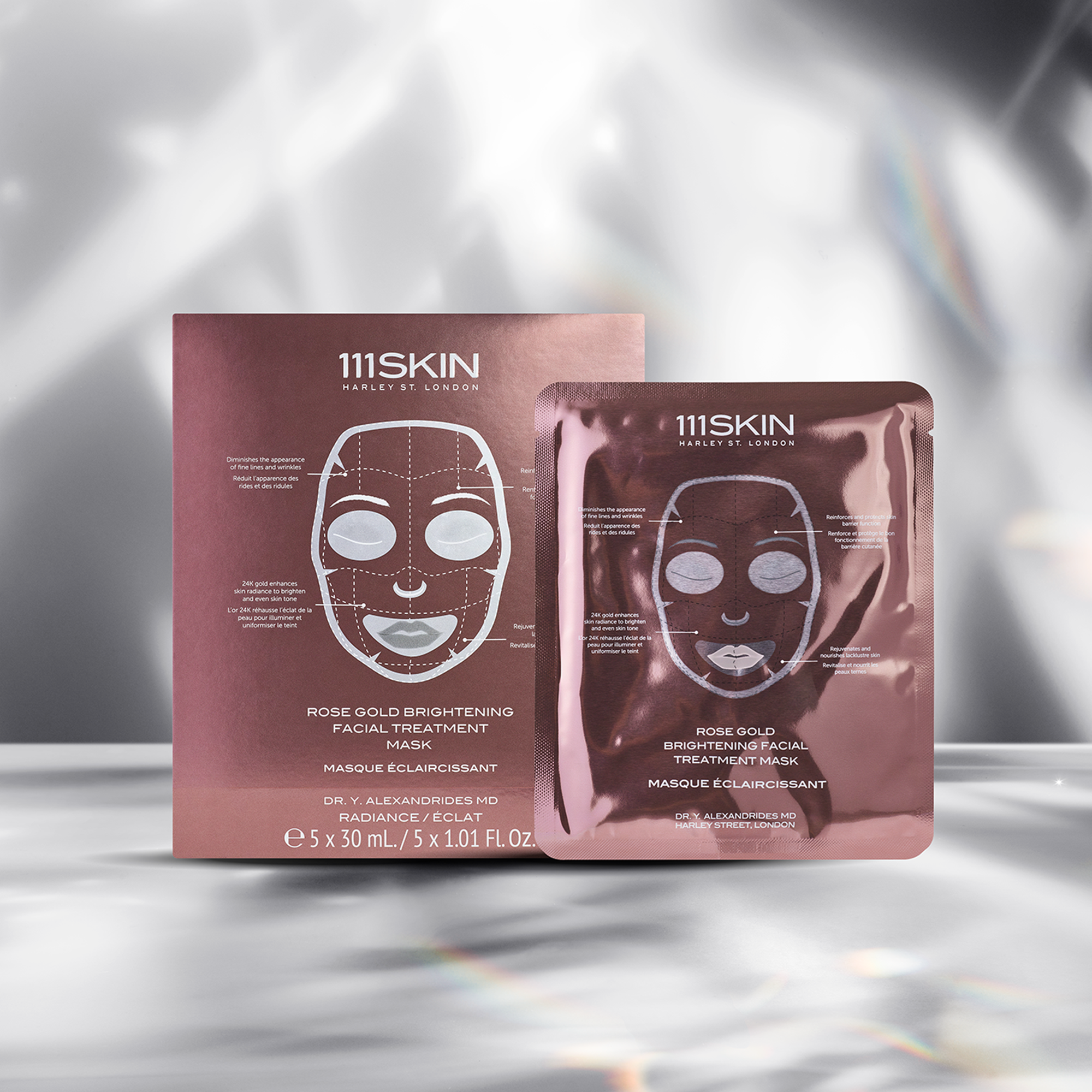Rose Gold Brightening Facial Mask Set 5 Piece