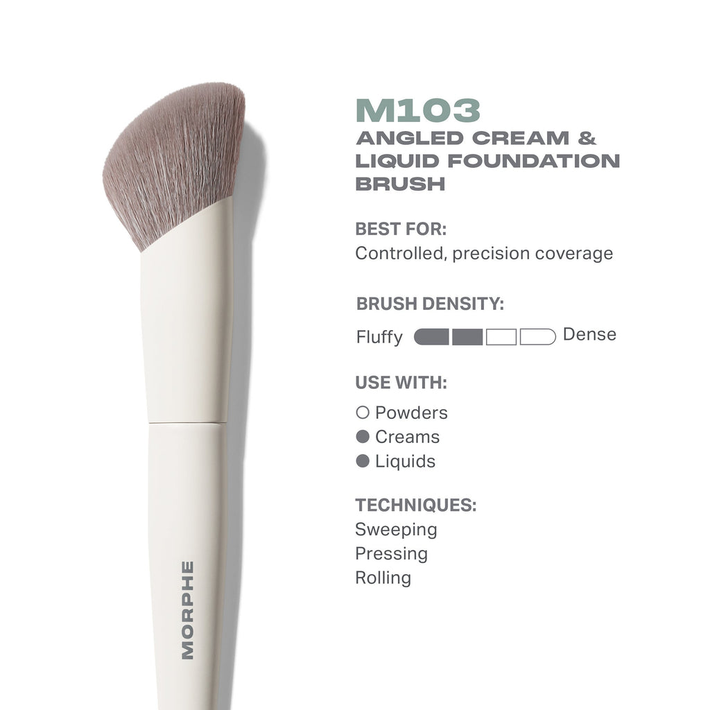 M103 Angled Cream & Liquid Foundation Brush by Morphe