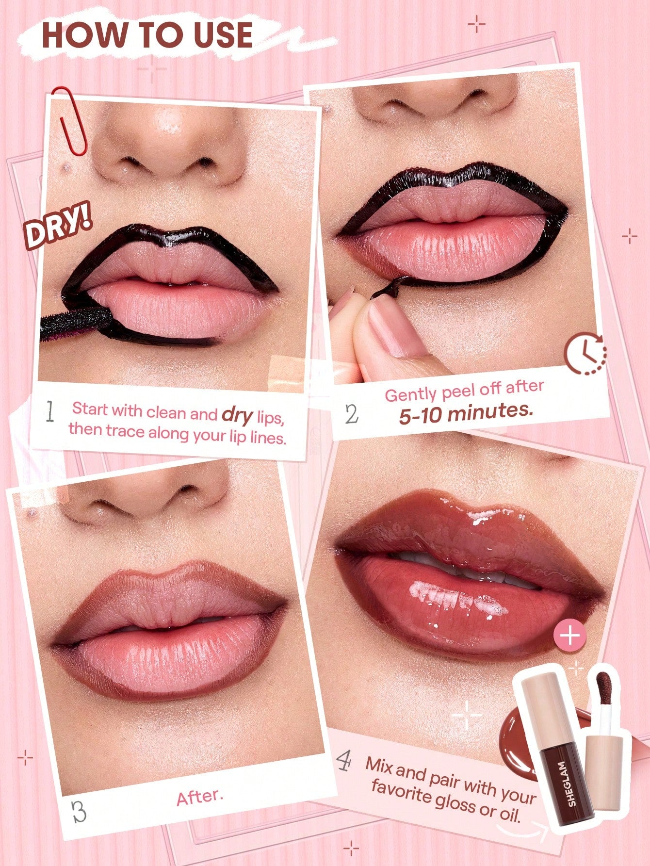 Fall In Line Peel Off Lip Liner Stain by Sheglam