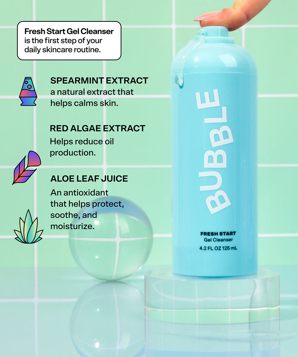 Fresh Start Gel Cleanser 4.2 Fl Oz by Bubble Skincare