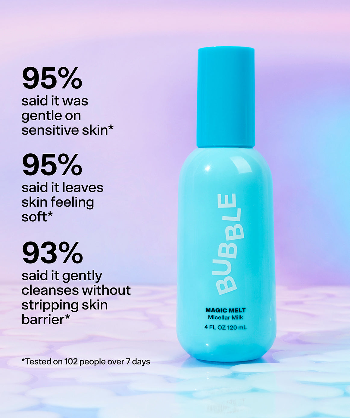 Magic Melt Micellar Makeup Remover 4.0 Fl Oz by Bubble Skincare