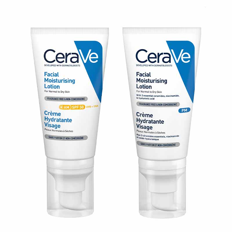 Facial Moisturising AM & PM Duo With 3 Free Travel Size Cleansers