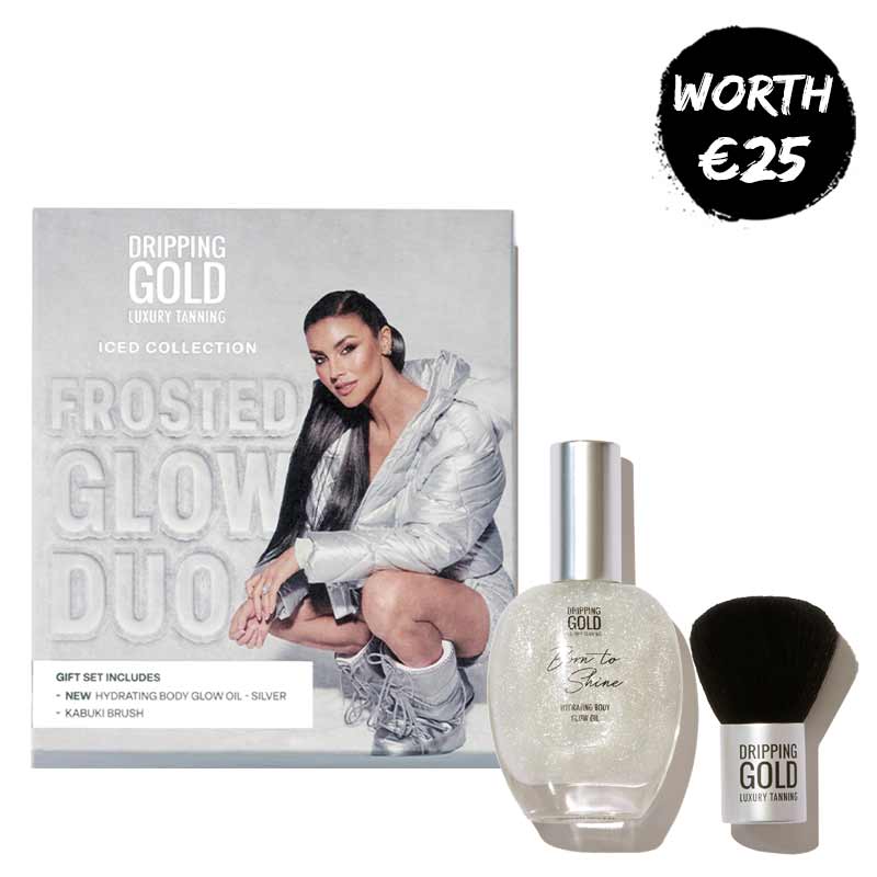 Frosted Glow Duo Silver Body Oil Gift Set by Dripping Gold