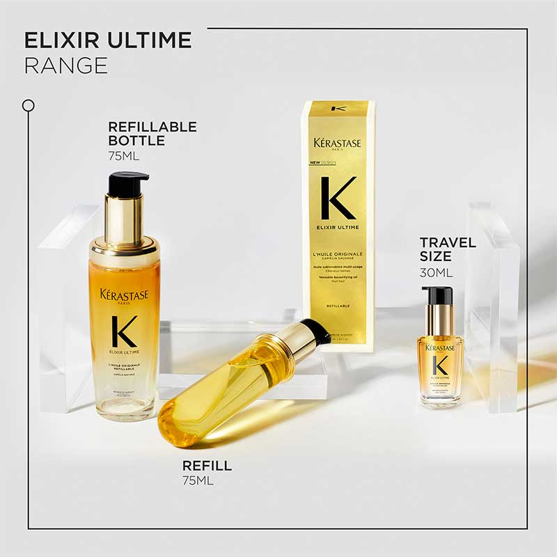 Elixir Ultime Huile Originale Hair Oil With 75ml Refill For Dull Hair by Kérastase
