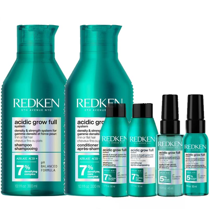 Acidic Grow Full System Home & Away Bundle + Free Serum & Densifying Spray by Redken