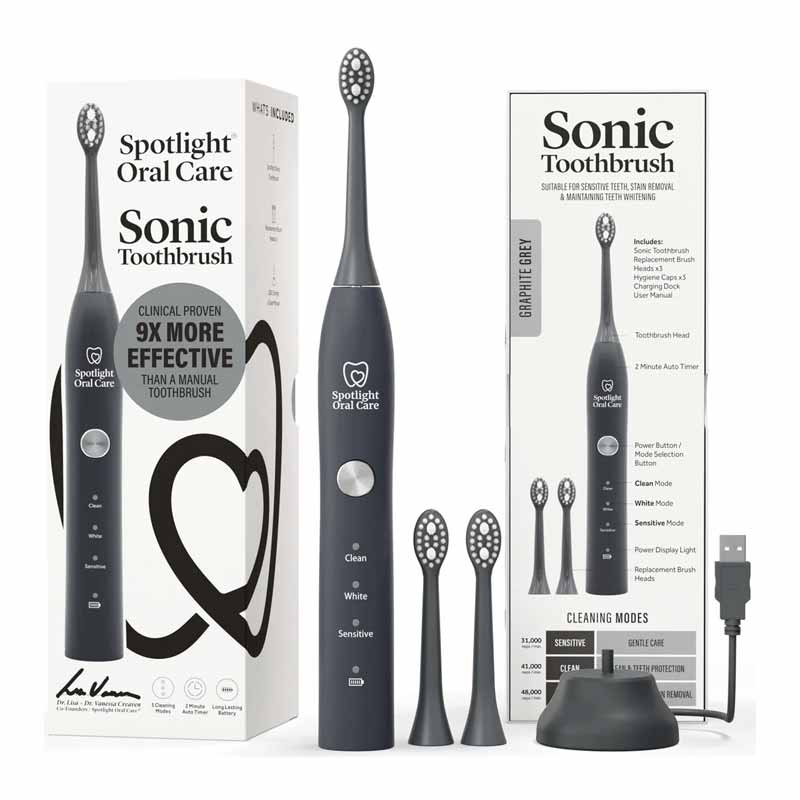 Graphite Grey Sonic Toothbrush by Spotlight Oral Care